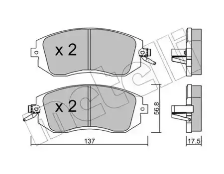 Тормозные колодки дисковые передняя ось METELLI 2205001