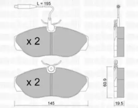 Тормозные колодки дисковые передняя ось METELLI 22-0154-0