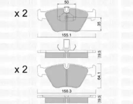 Тормозные колодки дисковые передняя ось METELLI 22-0207-0
