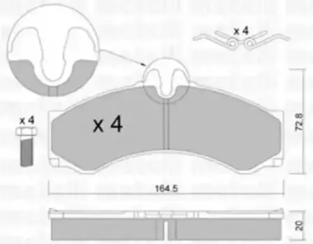 Тормозные колодки дисковые передняя ось METELLI 22-0262-1