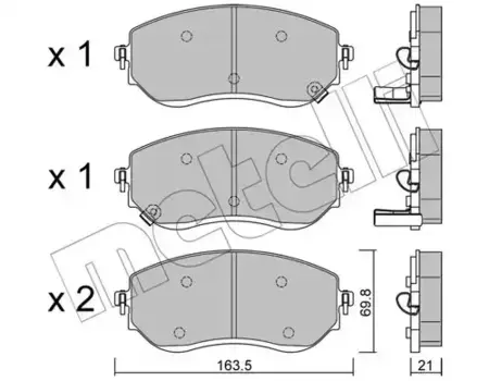 Тормозные колодки дисковые передняя ось METELLI 22-1191-0