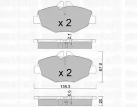 Тормозные колодки дисковые передняя ось METELLI 22-0562-0