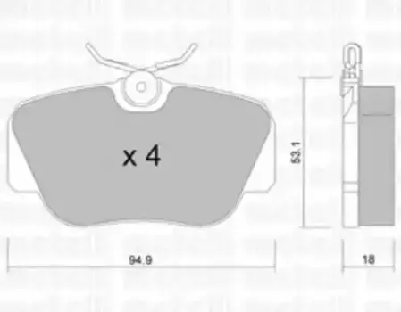 Тормозные колодки дисковые передняя ось METELLI 22-0041-0