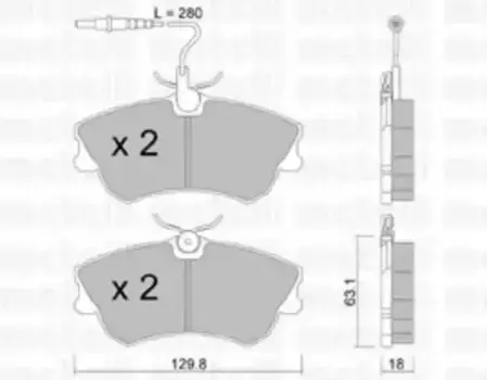 Тормозные колодки дисковые передняя ось METELLI 22-0222-0