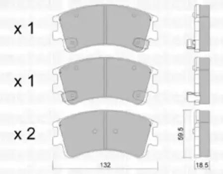 Тормозные колодки дисковые передняя ось METELLI 22-0476-0