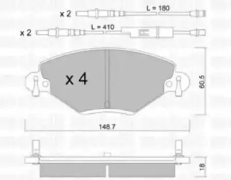 Тормозные колодки дисковые передняя ось METELLI 22-0331-0