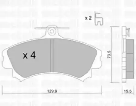 Тормозные колодки дисковые передняя ось METELLI 22-0216-0