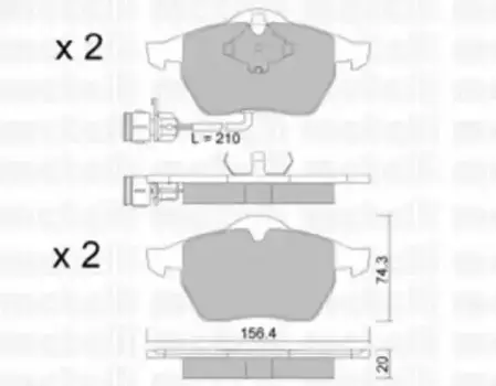 Тормозные колодки дисковые передняя ось METELLI 22-0181-0