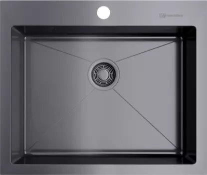 Мойка кухонная Omoikiri Akisame 59х51 темный хром, вороненая сталь