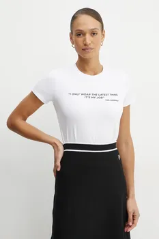 Хлопковая футболка Karl Lagerfeld, белый