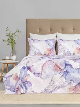 Покрывало Cassia Ирисы 230x250/50х70-2 3 предмета сиреневый