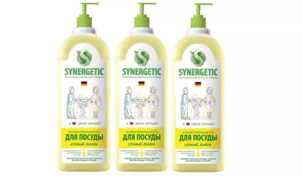 Средство для мытья посуды SYNERGETIC , 1л, жидкость, Лимон (103101)