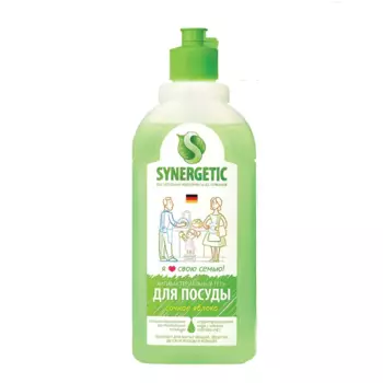 Средство для мытья посуды SYNERGETIC, 500мл, жидкость, Зеленое яблоко (103052 )