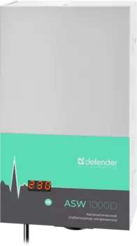 Стабилизатор напряжения Defender ASW 1000D, 1000 VA, 600 Вт, EURO, белый (99045)