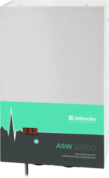 Стабилизатор напряжения Defender ASW 2000D, 2000 VA, 1.2 кВт, EURO, белый (99047)