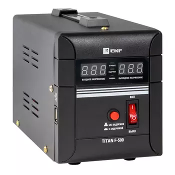 Стабилизатор напряжения EKF TITAN F-500, 500VA, EURO, черный