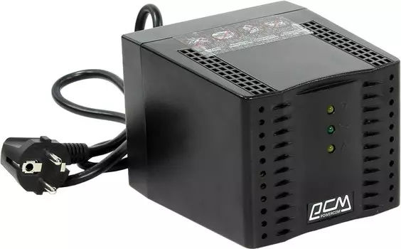 Стабилизатор напряжения Powercom TCA-3000, 3000 VA, 1.5 кВт, EURO, черный