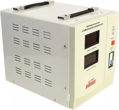 Стабилизатор напряжения Powerman AVS 5000D, 5000 VA, 5 кВт, клеммная колодка, белый