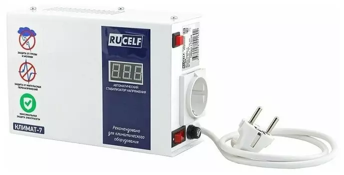 Стабилизатор напряжения Rucelf Климат-7, 1000 VA, EURO, белый