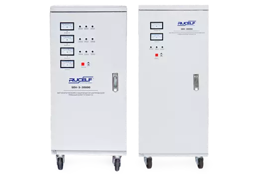 Стабилизатор напряжения Rucelf SDV-30000, 30000 VA, клеммная колодка, белый