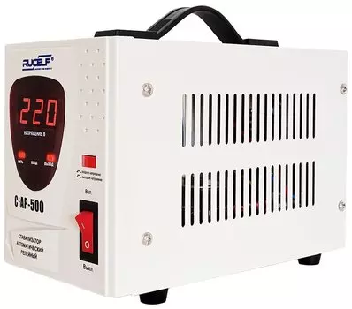 Стабилизатор напряжения Rucelf СтАР-500, 500 VA, 500 Вт, EURO, белый