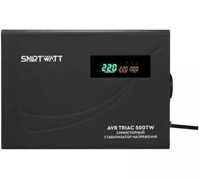 Стабилизатор напряжения SMARTWATT AVR TRIAC 500TW, 500 VA, EURO, черный (4512020380004)