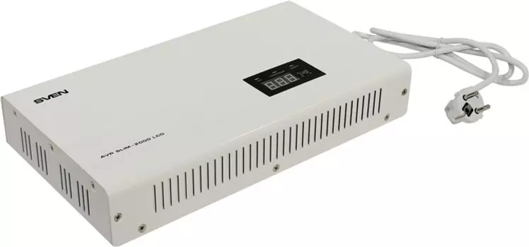 Стабилизатор напряжения Sven AVR Slim-2000 LCD, 2000 VA, 1.2 кВт, EURO, черный