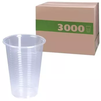 Стакан Бюджет, 200мл, 7.1см, полипропилен, 3000шт., прозрачный (601037 )