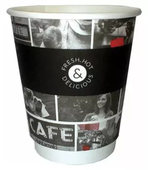Стакан Huhtamaki Cafe Noir -3068, 200мл, 8см, бумага, 26шт., печать (рисунок) (77120900-3068)