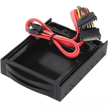 Сменный бокс для HDD Crown CM-CP3.5B2.52, 1x2.5"/3.5" SATA, быстрый внешний доступ с дискам 2.5, черный (CM-CP3.5B2.52)