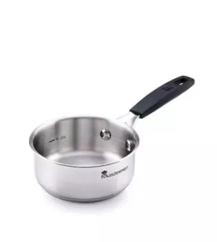 Сотейник Bergner BGEU-3774 SMART MASTERPRO 12 см, нержавеющая сталь, антипригарное покрытие, серебристый без крышки