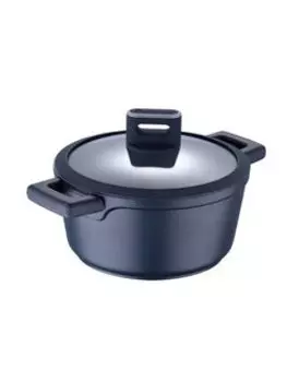 Сотейник Bergner BGMP-7978 INDIGO MASTERPRO, алюминий, антипригарное покрытие, серый с крышкой