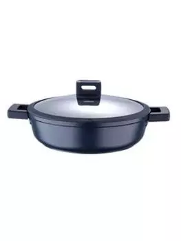 Сотейник Bergner BGMP-7981 INDIGO MASTERPRO 28 см, алюминий, антипригарное покрытие, серый с крышкой