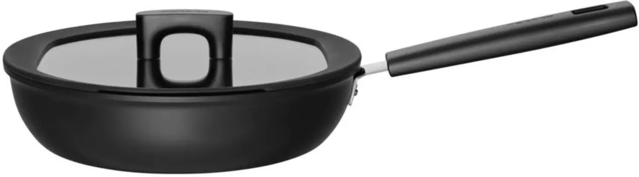 Сотейник Fiskars 1052231 Hard Face 26см, алюминий, антипригарное покрытие, черный с крышкой