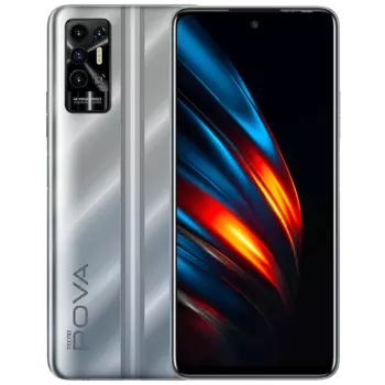Смартфон Tecno POVA 2, 6.9" 2460x1080 IPS, MediaTek Helio G85, 4Gb RAM, 128Gb, 3G/LTE, WiFi, BT, 4xCam, 2-Sim, 7000mAh, USB Type-C, Android 11, серебристый (TCN-LE7N.128.PLSI)