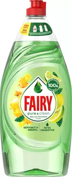 Средство для мытья посуды Fairy Pure &amp; Clean, 900мл, жидкость, Бергамот и Имбирь (00000261)