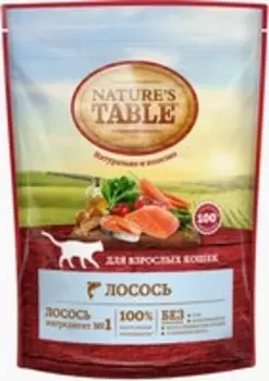 Natures Table / Сухой корм Нейчерс Тейбл для взрослых кошек Лосось