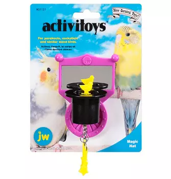 JW Activitoys Magic Hat / Игрушка для птиц Зеркальце с магической шляпой пластик