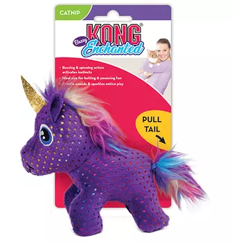 Kong Enchanted Buzzy / Игрушка Конг для кошек Единорог с мятой Интерактивная