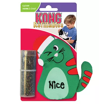 Kong Holiday / Игрушка Конг для кошекКоты 10см с тубом кошачьей мяты в ассортименте