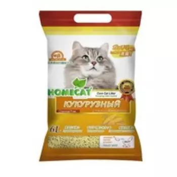 Homecat Ecoline / Комкующийся наполнитель Хоумкэт для кошачьего туалета Кукурузный