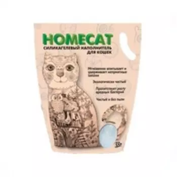 Homecat / Силикагелевый наполнитель Хоумкэт для кошачьего туалета Стандарт без запаха