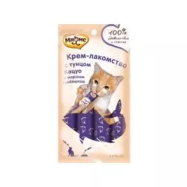 Мнямс Крем-лакомство для кошек с Тунцом Кацуо и Морским гребешком