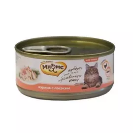 Мнямс Delicatesse Влажный корм Консервы для кошек Курица с Лососем в нежном желе (цена за упаковку)
