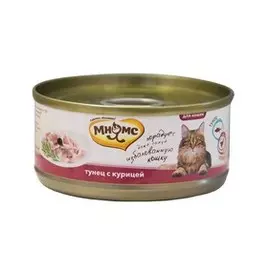 Мнямс Delicatesse Влажный корм Консервы для кошек Тунец с Курицей в нежном желе (цена за упаковку)