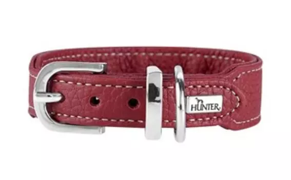 Hunter Cannes Mini / Ошейник Хантер для собак натуральная кожа Бордовый