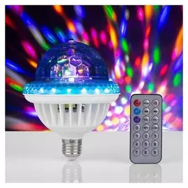 Лампа хрустальный шар, D=12 см, 220v, вращение, Bluetooth, пульт, музыка, цоколь е27, RGB