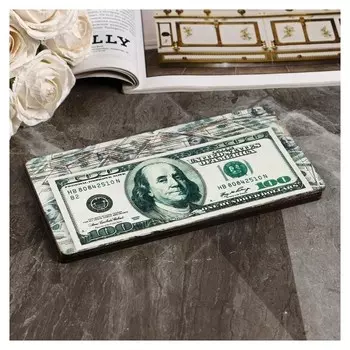 Купюрница "100 долларов", плоская, печать, 18,5х9,5х0,8 см