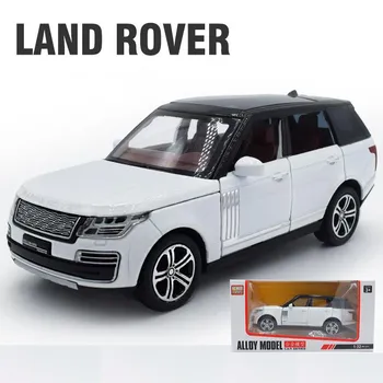 1:32-масштабная модель автомобиля Land Rover Range Rover Suv, с имитацией звука и света, откатная коллекция автомобилей из сплава, украшения, игрушечный автомобиль, подарки для мальчиков 1/32- 16x6x5cm чёрный