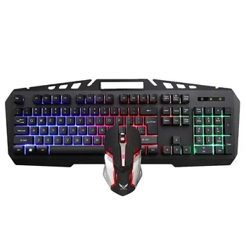K10 Проводная RGB светящаяся клавиатура и мышь Компьютерная механическая клавиатура и мышь